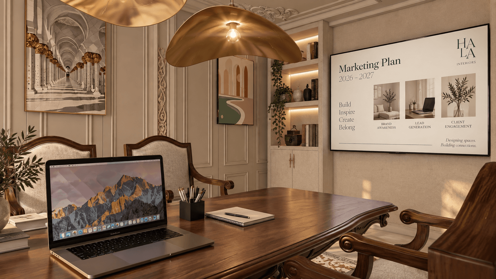 Classic Office · Conference Room — interior design by Hala Hussien, Dubai