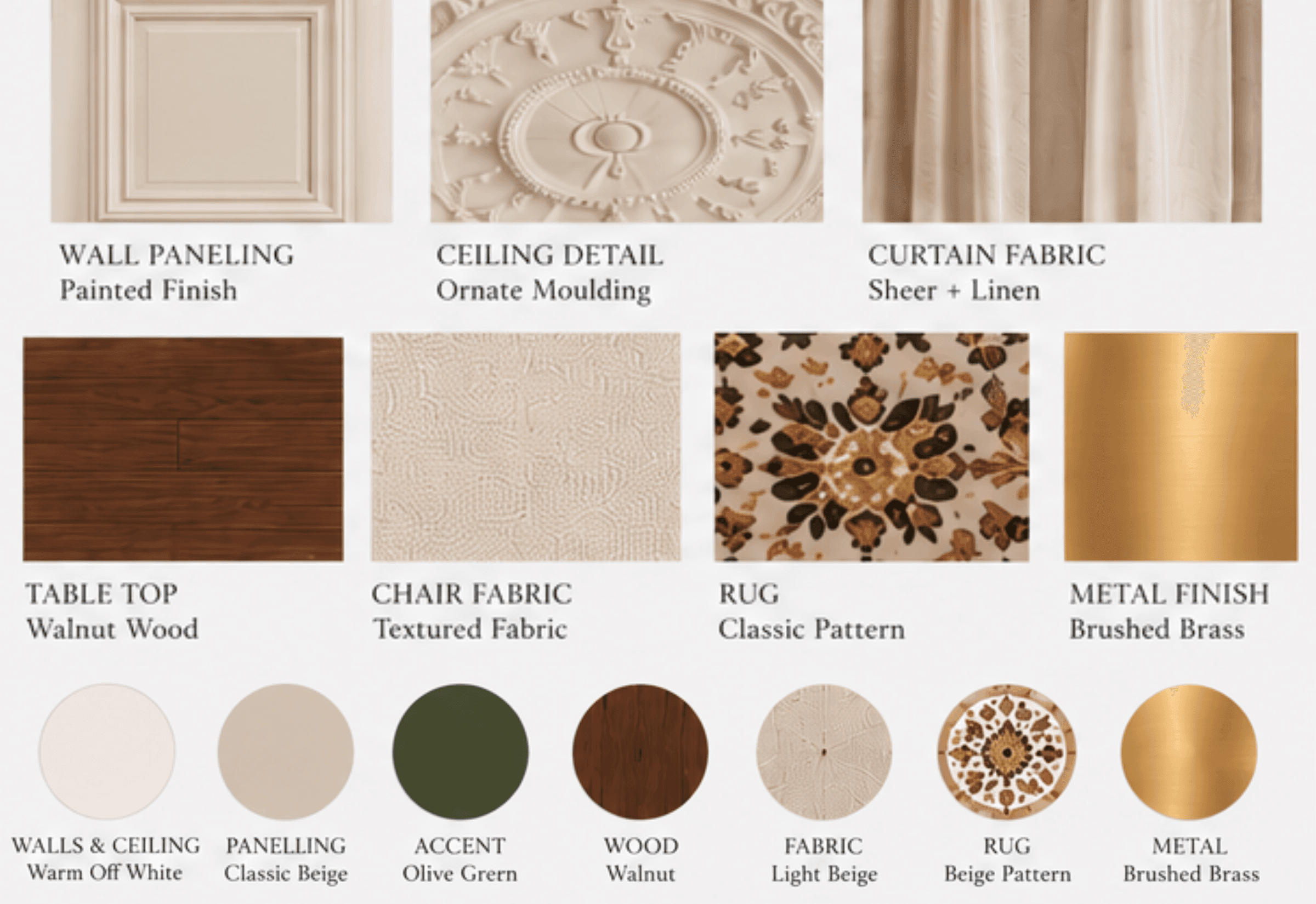The moodboard of the project