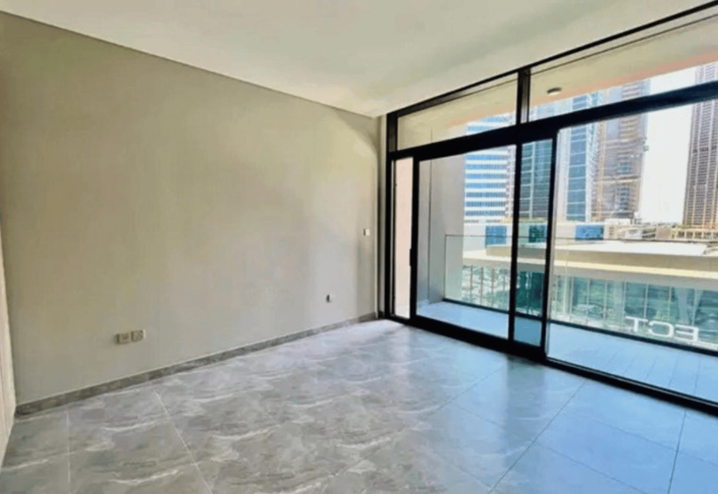 Existing empty studio apartment before renovation