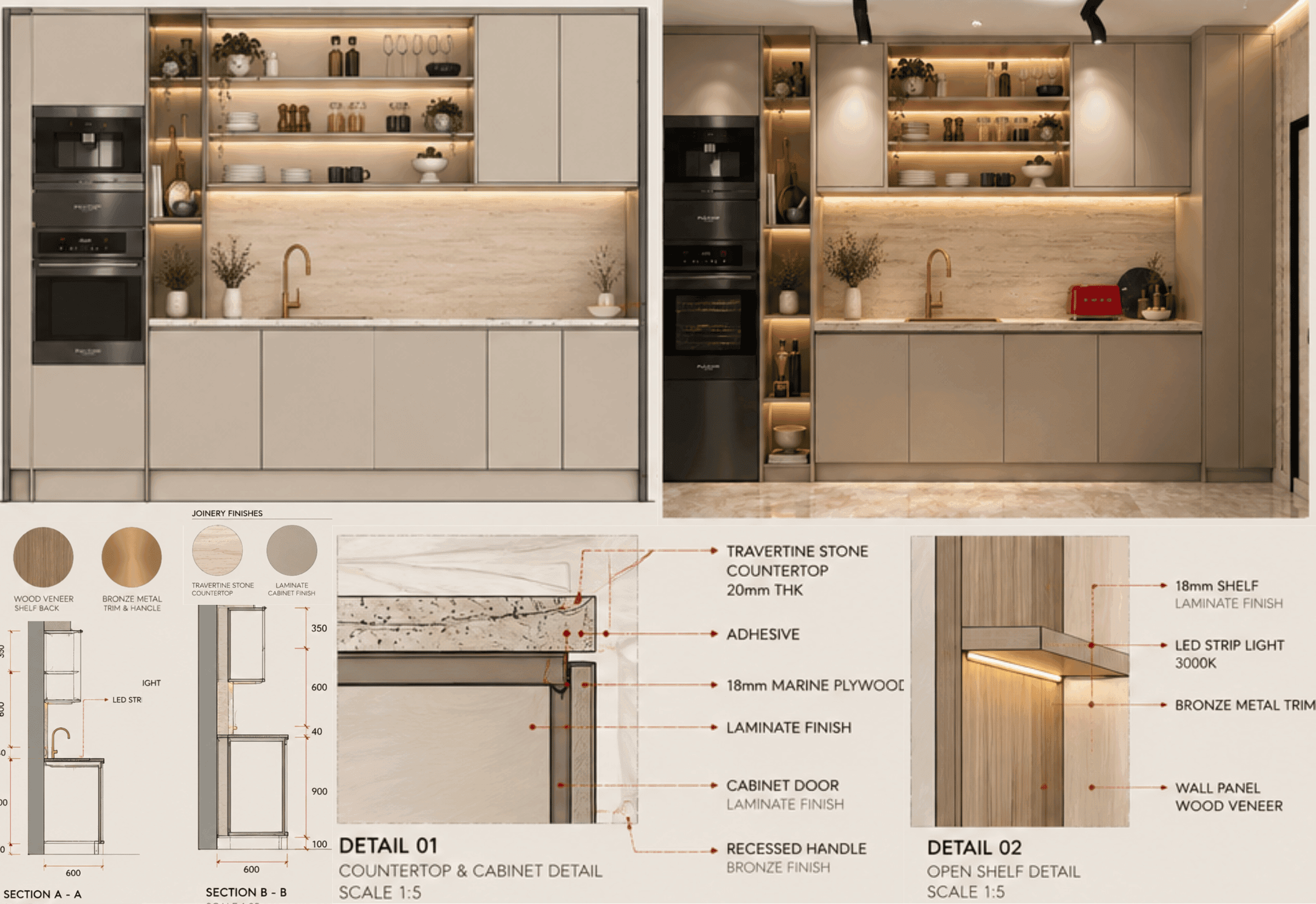 Studio apartment kitchen