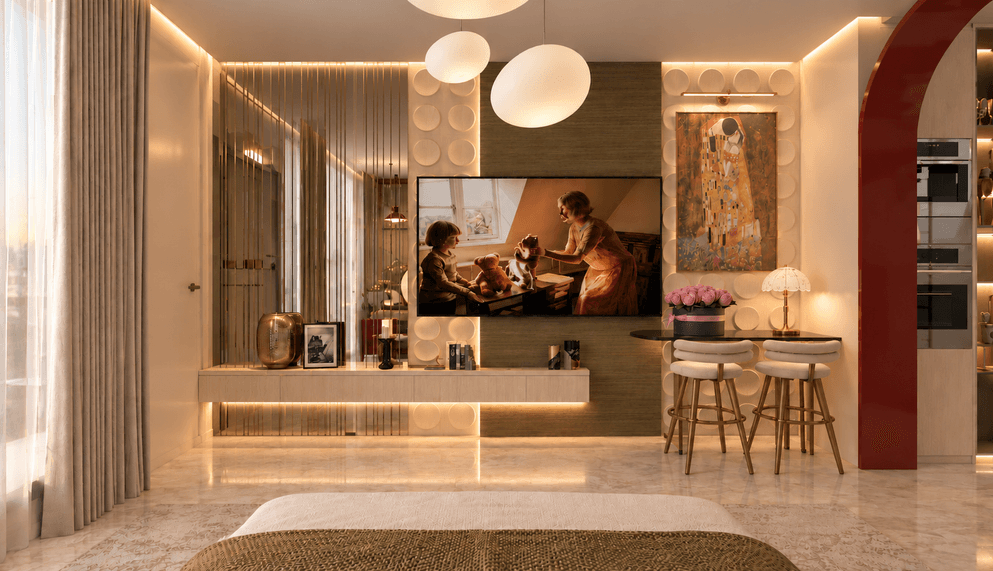Peninsula II · Living Suite — interior design by Hala Hussien, Dubai